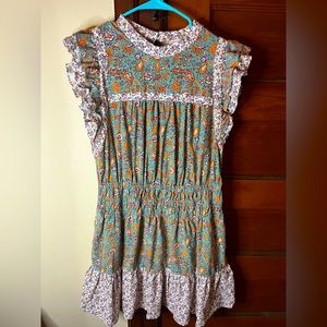 Universal Thread Ruffle Sleeve Mix Pattern Dress